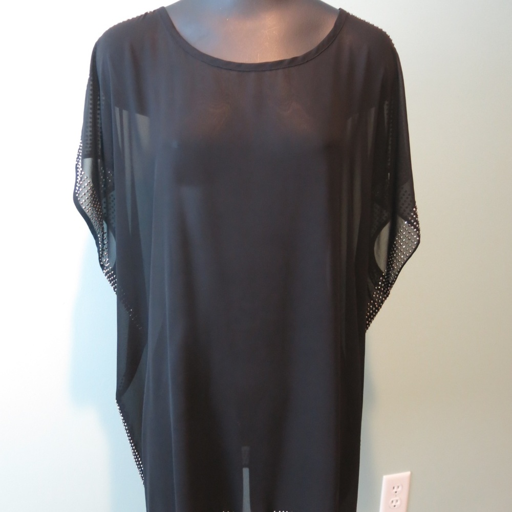 Chico's Sheer Tunic Black Studs